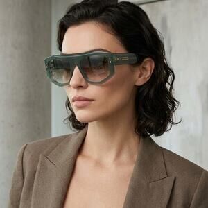 New! Isabel Marant IM0154/S 1ED9K Green Geometric Sunglasses, Authentic